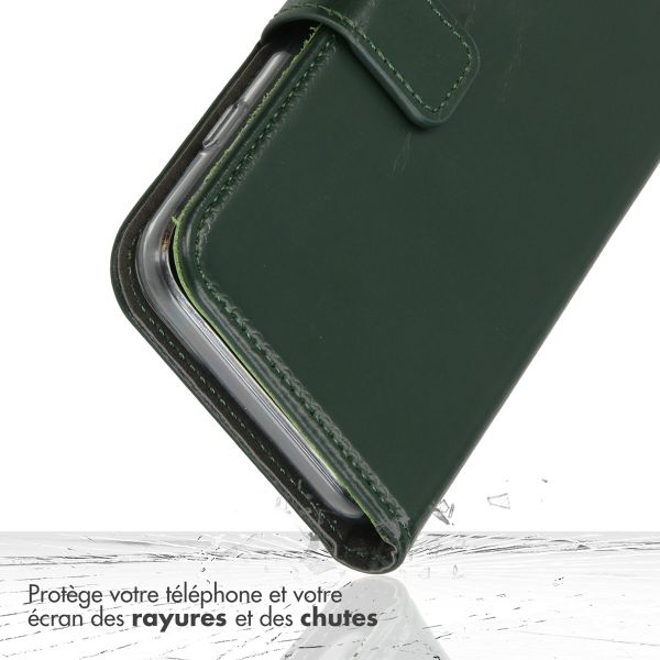 Selencia Étui de téléphone portefeuille en cuir véritable Samsung Galaxy A53 - Vert