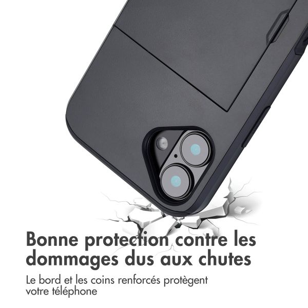 imoshion Coque arrière avec porte-cartes Apple iPhone 16 Plus - Noir