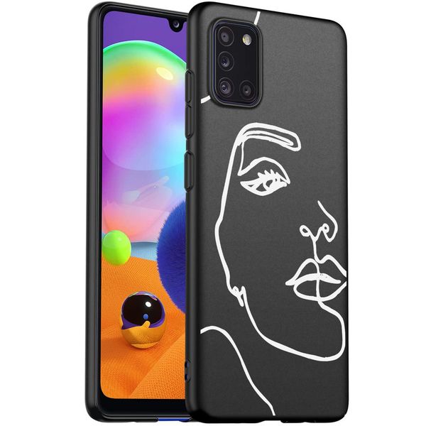 imoshion Coque Design Samsung Galaxy A31 - Visage abstrait - Blanc