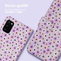 imoshion ﻿Étui de téléphone portefeuille Design Samsung Galaxy A41 - Purple Flowers