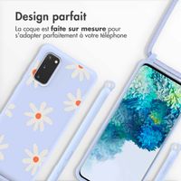 imoshion Coque design en silicone avec cordon Samsung Galaxy S20 - Lila Flower Distance