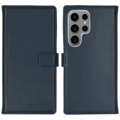 Selencia Étui portefeuille en cuir véritable Samsung Galaxy S24 Ultra - Bleu foncé