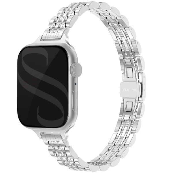 Selencia Bracelet en acier slim style Jubilee Apple Watch Series 1 à 9 / SE (38/40/41 mm) | Series 10 (42 mm) - Argent