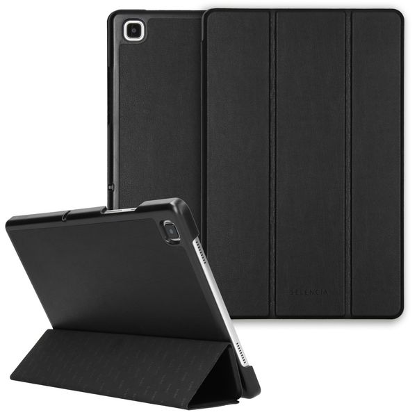 Selencia Coque en cuir vegan Nuria Trifold Book Galaxy Tab A7 - Noir