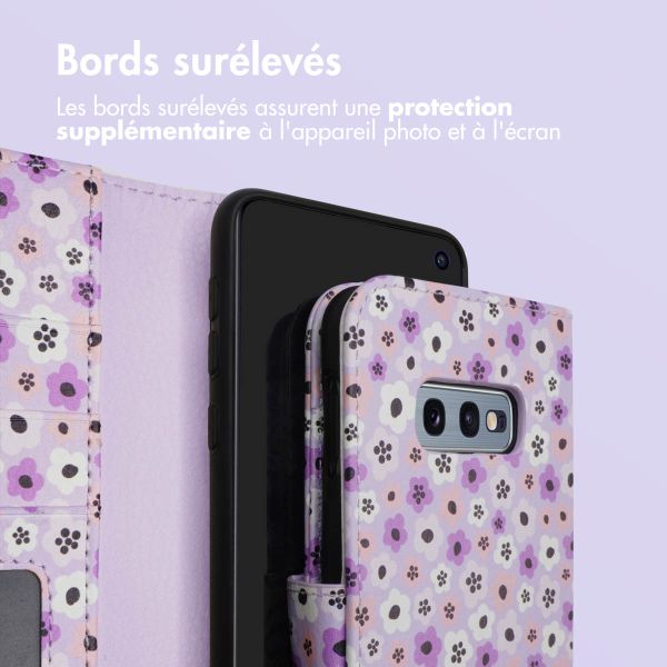 imoshion Étui de télephone portefeuille Design Samsung Galaxy S10e - Purple Flowers