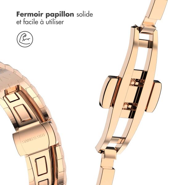 Selencia Bracelet dragon en acier Apple Watch Series 1 t/m 9 / SE (38/40/41 mm) | Series 10 / 11 (42 mm) - Rose Doré