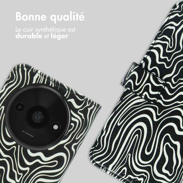 imoshion Étui de télephone portefeuille Design Xiaomi Redmi A3 - Black And White