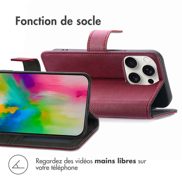 imoshion Étui de téléphone portefeuille Luxe iPhone 16 Pro Max - Bordeaux