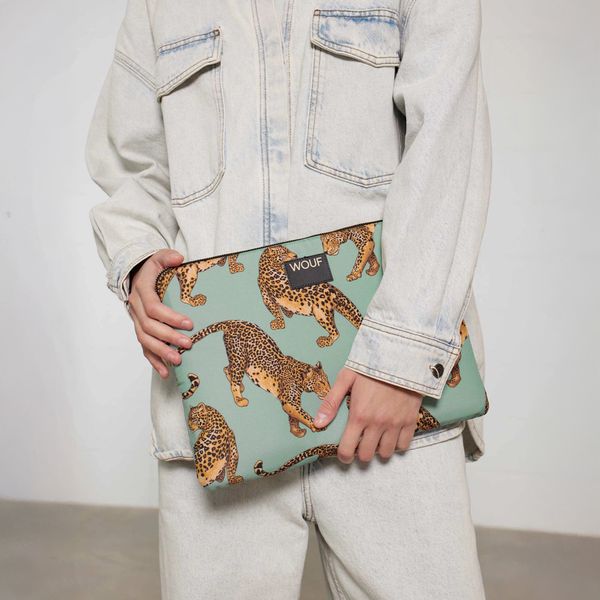 Wouf Daily Pochette ordinateur 15-16 pouces - Emerald Leopard