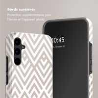 Selencia Coque arrière Vivid Tough Samsung Galaxy A34 - Beige Zigzag