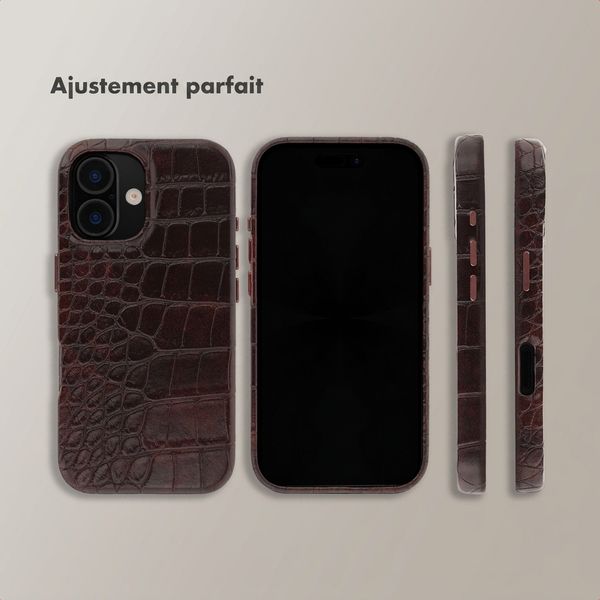 Selencia Coque arrière Croco avec MagSafe Apple iPhone 17 - Choco Brown