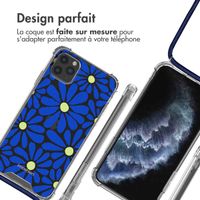 imoshion Coque Design avec cordon iPhone 11 Pro Max - Cobalt Blue Flowers Connect