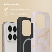 Selencia Coque arrière Vivid avec MagSafe Xiaomi 17 - Golden Beige Marble