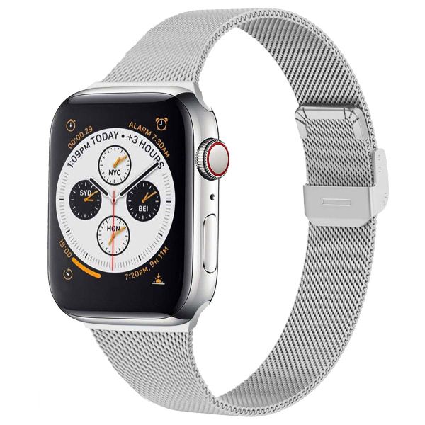 imoshion Bracelet pliant Milanese Apple Watch Series 1 á 9 / SE (38/40/41 mm) | Series 10 (42 mm) - Argent