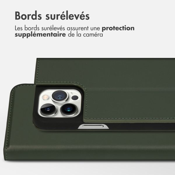 Accezz Étui de téléphone Slim Folio en cuir de qualité supérieure Apple iPhone 13 Pro Max - Vert