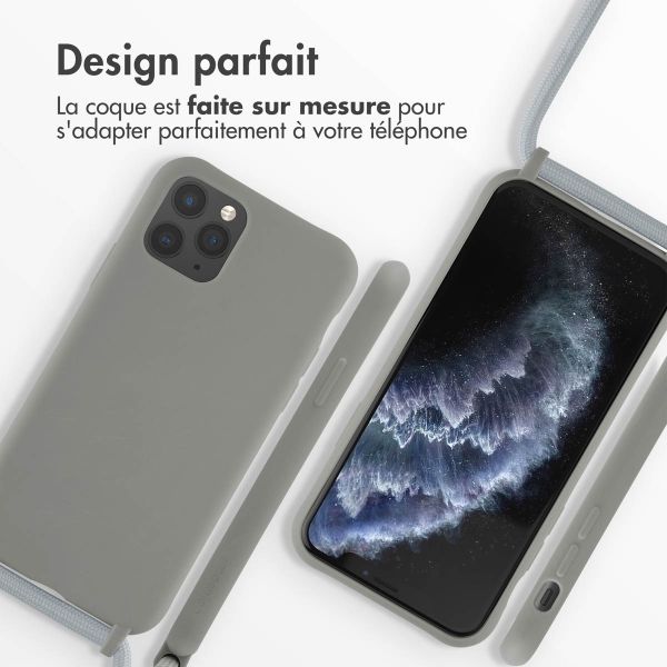 imoshion ﻿Coque en silicone avec cordon iPhone 11 Pro - Gris clair