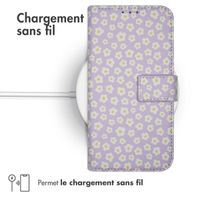 imoshion Étui de téléphone portefeuille Design Samsung Galaxy S25 Ultra - White Daisy