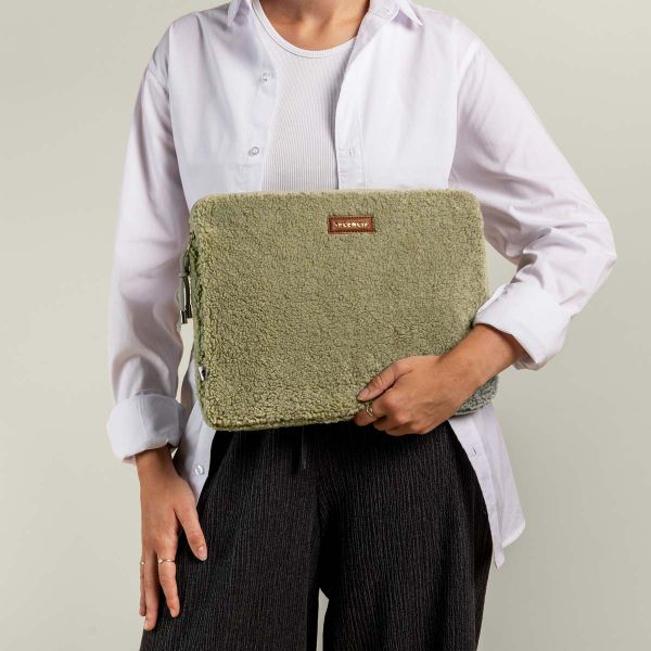 Selencia Pochette ordinateur Teddy 13-14 pouces - Sage Green