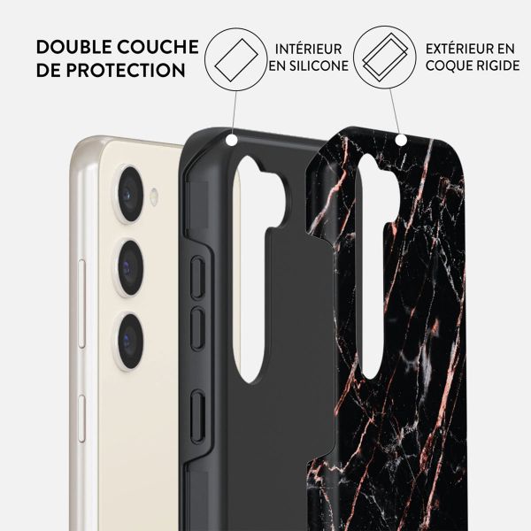 Burga Coque arrière Tough Samsung Galaxy S23 Plus - Rose Gold Marble