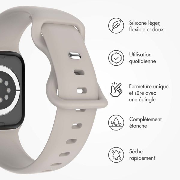 imoshion Bracelet en silicone⁺ Apple Watch Series 1 t/m 11 / SE / Ultra (44/45/46/49 mm) - Taille M/L - Stone