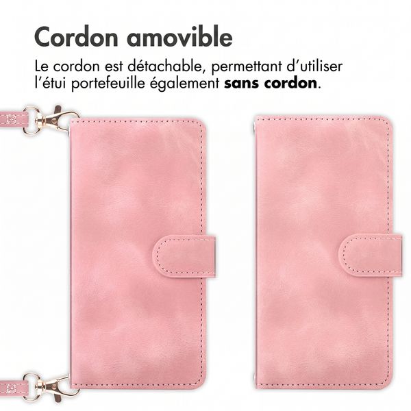 imoshion Etui de télephone portefeuille avec cordon Motorola Edge 70 Fusion - Rose