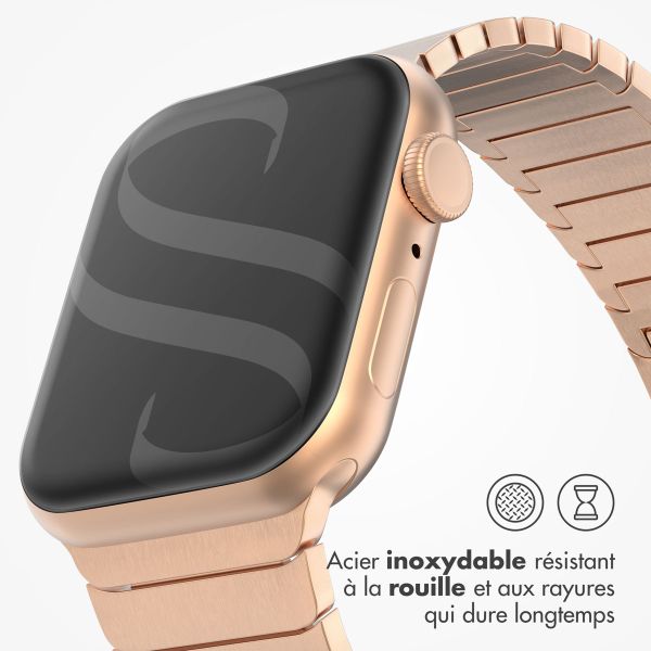 Selencia Bracelet à maillons en acier Apple Watch Series 1 t/m 11 / SE / Ultra (44/45/46/49 mm) - Rose Doré