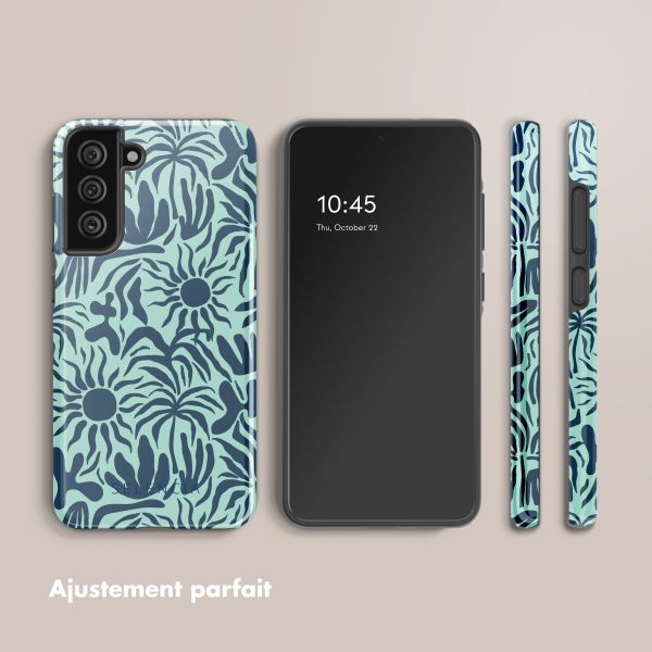 Selencia Coque arrière Vivid Samsung Galaxy S21 FE - Tropical Vibes Light Blue