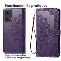 imoshion Etui de téléphone portefeuille Mandala Motorola Moto G04 / G24 - Violet