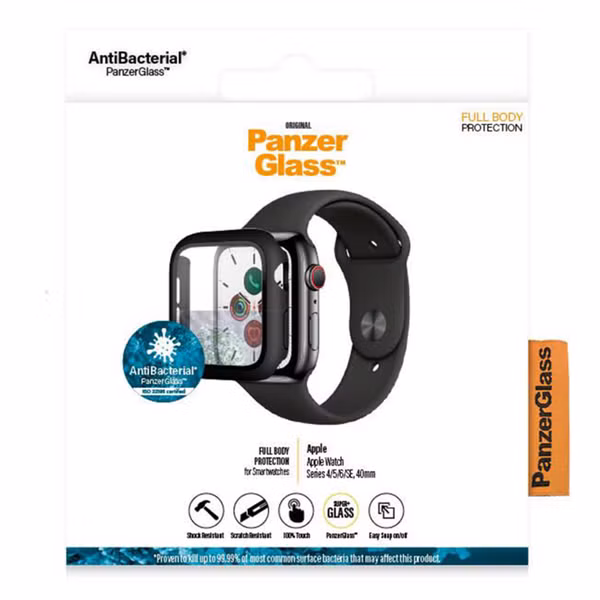 PanzerGlass Coque Full Body Apple Watch Series 4-6 / SE 40 mm - Noir