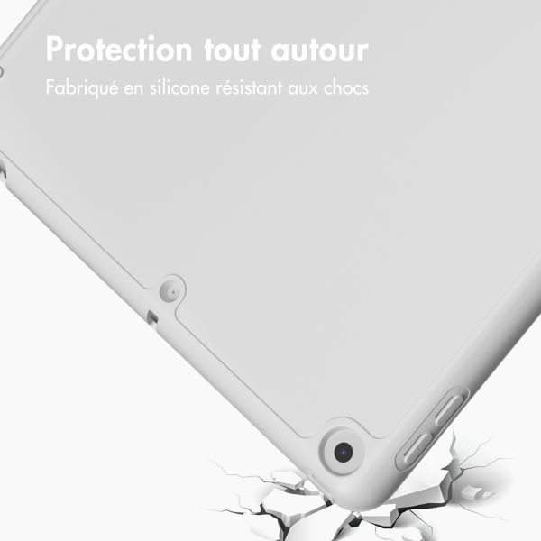 Accezz Coque tablette portefeuille Smart Silicone Apple iPad 6 (2018) 9.7 pouces / iPad 5 (2017) 9.7 pouces - Gris