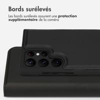 Accezz Étui de téléphone portefeuille en cuir de qualité supérieure 2 en 1 Samsung Galaxy S22 Ultra - Noir