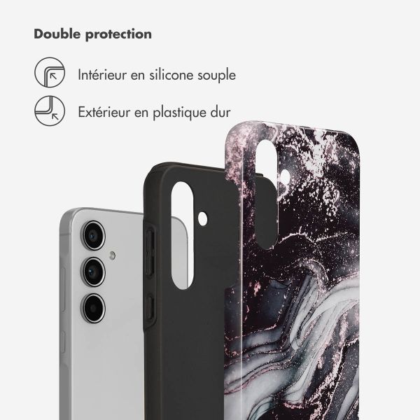 Selencia Coque arrière Vivid Tough Samsung Galaxy A55 - Chic Marble Black