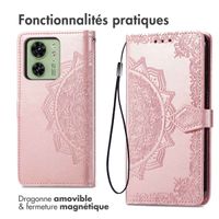 imoshion Etui de téléphone portefeuille Mandala Motorolo Edge 40 - Rose Dorée