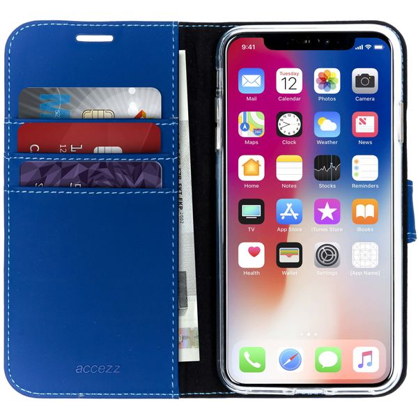 Accezz Étui de téléphone Wallet Apple iPhone Xs Max - Bleu