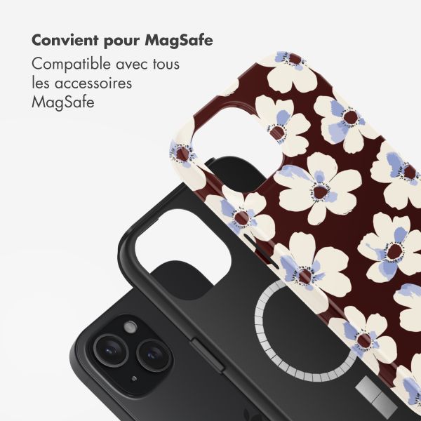 Selencia Coque arrière Vivid avec MagSafe Apple iPhone 15 - Choco Flower Pop