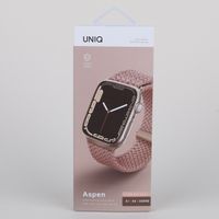 Uniq Bracelet tressé Aspen Apple Watch Series 1 t/m 9 / SE (38/40/41 mm) | Series 10 / 11 (42 mm) - Grapefruit Pink