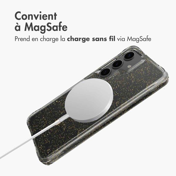imoshion Coque arrière transparente Pailletée avec MagSafe Samsung Galaxy S24 - Doré