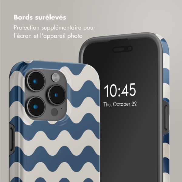 Selencia Coque arrière Vivid Tough avec MagSafe iPhone 15 Pro Max - Wave Vibes Classic Blue