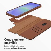 Accezz Étui de télephone portefeuille en cuir 2-en-1 avec MagSafe Samsung Galaxy A36 / A56 - Marron café