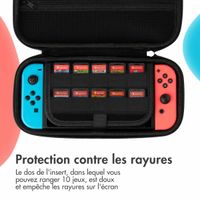 imoshion Etui Nintendo Switch avec poche zippée - Etui Nintendo Switch (OLED) avec poignée - Noir