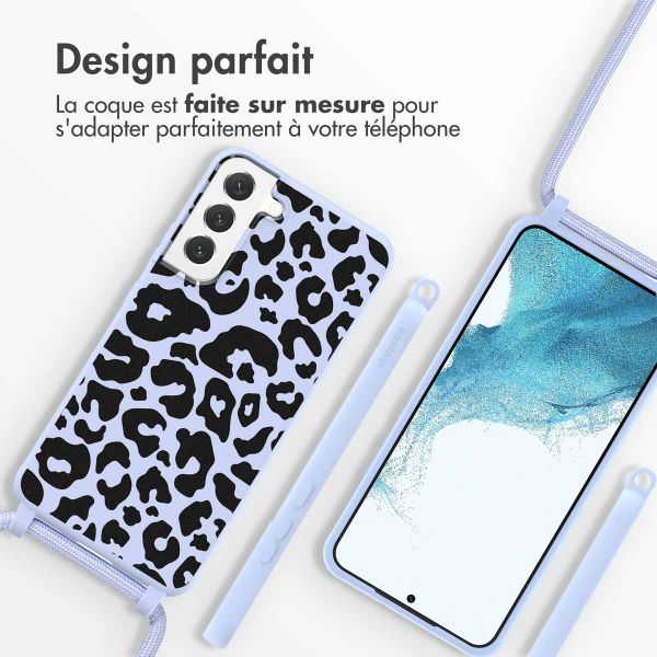 imoshion Coque design en silicone avec cordon Samsung Galaxy S22 - Animal Lila