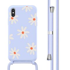 imoshion Coque design en silicone avec cordon Apple iPhone X / Xs - Lila Flower Distance