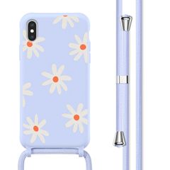 imoshion Coque design en silicone avec cordon iPhone X / Xs - Lila Flower Distance