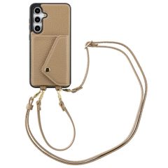 Selencia Coque à cordon avec porte-cartes enveloppe Sera Samsung Galaxy S24 FE - Beige