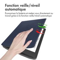 imoshion Étui de liseuse portefeuille Slim Soft Pocketbook InkPad Color 3 / InkPad 4 - Bleu foncé