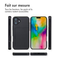 imoshion Coque arrière avec porte-cartes Apple iPhone 16 Plus - Noir