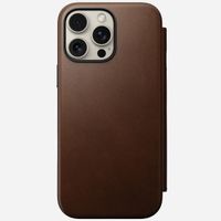 Nomad Étui de télephone portefeuille Modern Leather Folio Apple iPhone 16 Pro Max - Marron