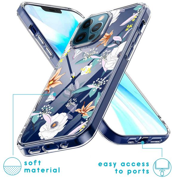 imoshion Coque Design Apple iPhone 12 (Pro) - Fleur - Blanc