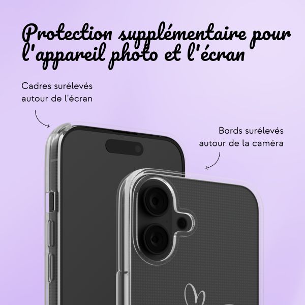 Coque personnalisée avec un cœur élégant iPhone 16 - Transparent