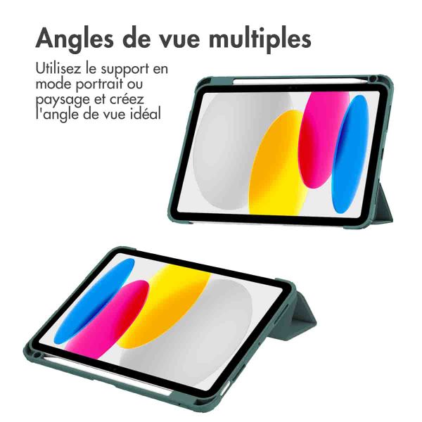 imoshion Coque tablette rigide Trifold Apple iPad 11 (2025) 11 pouces A16 / iPad 10 (2022) 10.9 pouces - Vert